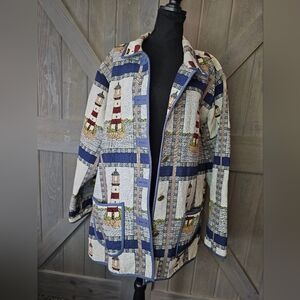 Vintage Blair Lighthouse Tapestry Jacket sz 3X